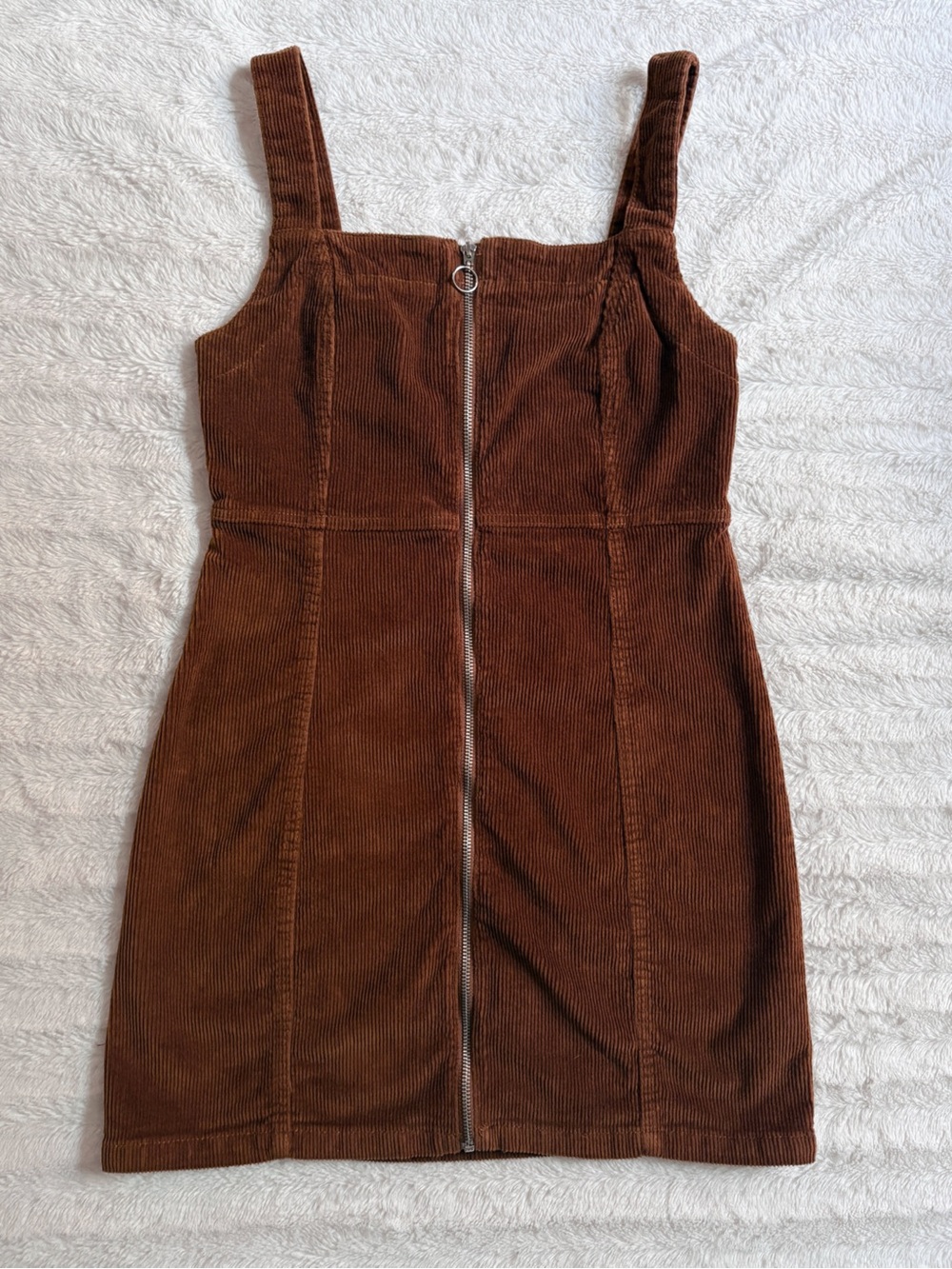 Denim & Co Brown O-Ring Pinafore Dress Size 8 | Autumnal Retro 90s Grunge